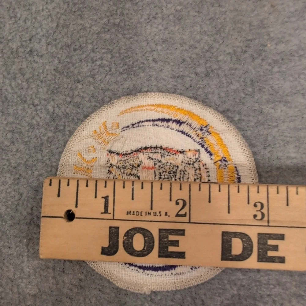 Vintage D.O.K.K. Tiger Moon Stars Embroidered Patch Round White Gold Purple - Picture 2 of 2